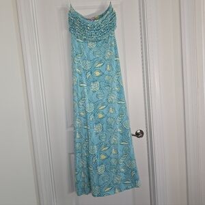 Lilly Pulitzer Blue and Yellow Maxi Dress
